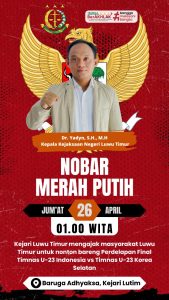 Kejari Luwu Timur Gelar Nobar AFC U-23 Indonesia Vs Korea Selatan