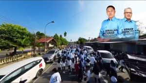 Warga Tumpah di Kegiatan Jalan Santai Isrullah-Usman di Wotu, Isrullah: Mari Bersatu