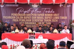 Ketua DPRD Luwu Timur Hadiri Pengundian Nomor Urut Calon Bupati dan Wakil Bupati di KPU
