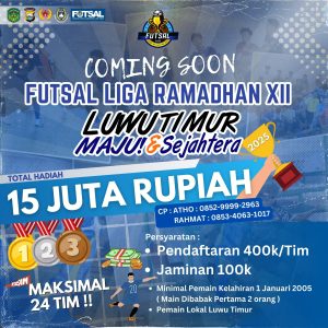 Maret, AFK Luwu Timur Gelar Liga Futsal Ramadhan Total Hadiah Rp 15 Juta