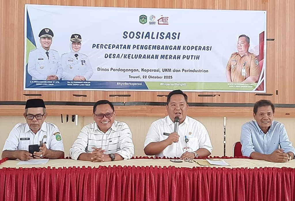 Dinas Perdagangan Luwu Timur Sosialisasi Pengembangan Koperasi Desa Merah Putih