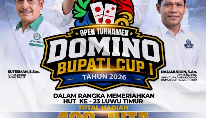 Tidak Ada Penundaan, Open Turnamen Domino Bupati Cup 1 Luwu Timur Digelar Sesuai Jadwal, Total Hadiah Rp 400 Juta