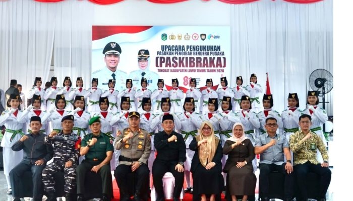 70 Anggota Paskibra Luwu Timur Dikukuhkan, Siap Jalankan Tugas HUT RI ke-81