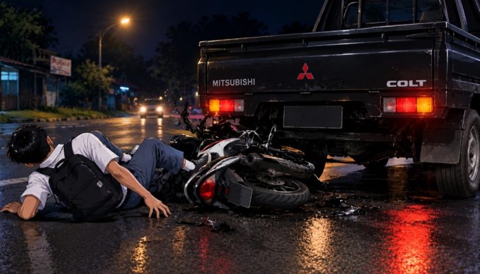 Dua Pelajar Meninggal Usai Motor Tabrak Mobil Colt di Jalan Trans Wotu