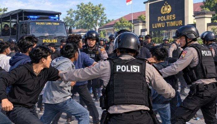 Kapolres Luwu Timur Pimpin Pengamanan Bentrok Pemuda di Wotu, Gas Air Mata Ditembakkan